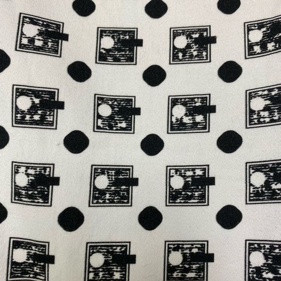 CAROLINA HERRERA NEW YORK Fit Flare Sleeveless Black White Print Midi Dress 4 - Picture 14 of 16